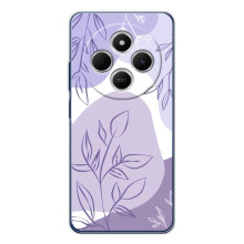 Силиконовый чехол с принтом в цветах на Xiaomi POCO M7 (Фиолетовый дизайн)