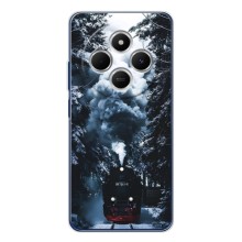 Новогодние, Праздничные Чехлы для Xiaomi POCO M7 - 2024 год (Зимний поезд)