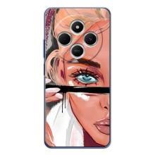 Силіконовый Чохол на Xiaomi POCO M7 з картинкой Модных девушек (Дівчина та вії)