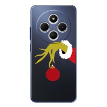 Зимние Чехлы для Поко М7 - прозрачный фон (Гринч с игрушкой)