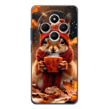 Печатный чехол «Зверята с кофе» для Xiaomi POCO M7 – Белка с кофе