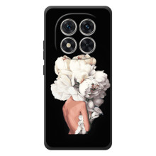 Чехлы (ART) Цветы на Xiaomi Poco M8 Pro (VPrint) (Белые цветы)