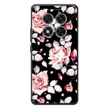 Чехлы с Цветами для Xiaomi Poco M8 Pro (VPrint) (Цветочки на черном)