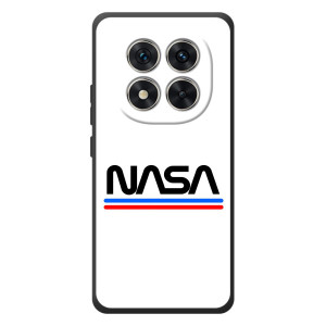 Силіконовый бампер з принтом "Наса" на Xiaomi Poco M8 Pro – NASA на білому тлі