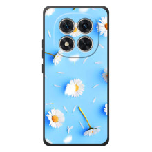 Чохол з Квітами для Xiaomi Poco M8 Pro (ромашки на блакитному)