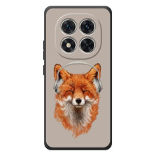 Чехол с принтом лисички на  (Лиса в наушниках)