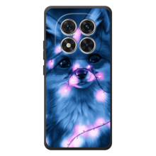 Чехол с принтом лисички на  (Лисица с гирляндой)