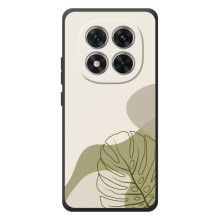 Силиконовый чехол с принтом в цветах на Xiaomi Poco M8 Pro (Монстера зелёная)