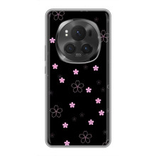 Чохол з розовим принтом для Xiaomi Poco M8 Pro – Рожеві квіти на чорному