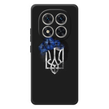 Чехол с украинским гербом на Xiaomi Poco M8 Pro (Герб с цветком)