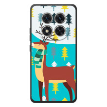Силіконовий бампер з картинкою звірів для Xiaomi Poco M8 Pro – Олень із шарфом