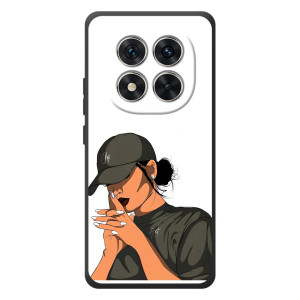 Силиконовый Чехол на Xiaomi Poco M8 Pro с картинкой Стильных Девушек – В зеленом
