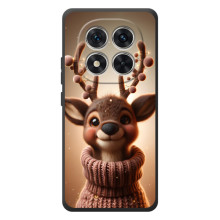 Яркий чехол для Xiaomi Poco M8 Pro с Зимними Оленятами – Олень в свитере