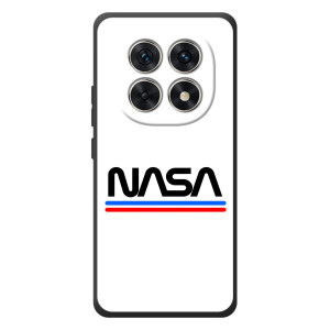 Силиконовый бампер с принтом "Наса" на Xiaomi Poco M8 – NASA на белом фоне