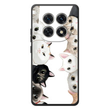 Чехол с милыми котиками на Проджи MXи  ПоCo м8 (Черно-белые котики)