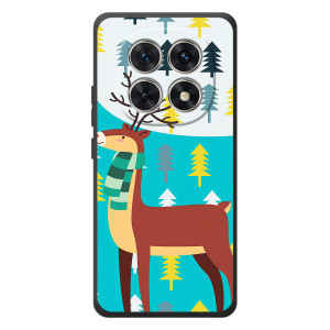 Силиконовый бампер с картинкой животных для Xiaomi Poco M8 – Олень с шарфом