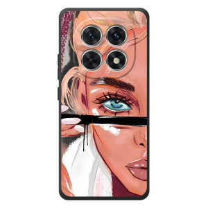 Силиконовый Чехол на Xiaomi Poco M8 с картинкой Стильных Девушек – Девушка и ресницы
