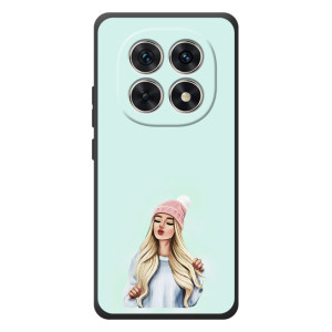 Силиконовый Чехол на Xiaomi Poco M8 с картинкой Стильных Девушек – В шапке