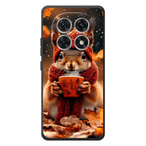 Печатный чехол «Зверята с кофе» для Xiaomi Poco M8 – Белка с кофе