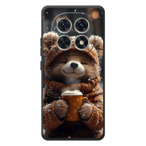 Печатный чехол «Зверята с кофе» для Xiaomi Poco M8 – Мишка с кофе