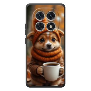 Печатный чехол «Зверята с кофе» для Xiaomi Poco M8 – Песик с кофе