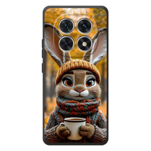 Печатный чехол «Зверята с кофе» для Xiaomi Poco M8 – Зайчик с кофе