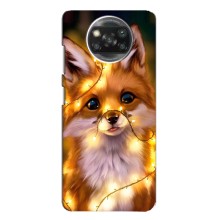 Чехлы с картинкой Лисички для Xiaomi POCO X3 Pro (VPrint) (Лисичка в гирляндах)