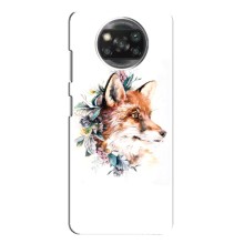 Чехлы с картинкой Лисички для Xiaomi POCO X3 Pro (VPrint) (Лисичка в цветочках)