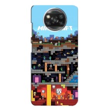 Чехол Майнкрафт на Xiaomi POCO X3 Pro (AlphaPrint) Minecraft (фон Minecraft)
