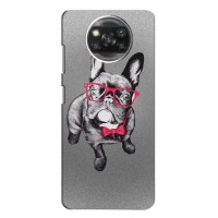 Чехол (ТПУ) Милые собачки для Xiaomi Poco X3 Pro – Бульдог в очках