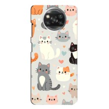 Чехол с рисунком кот на Xiaomi POCO X3 Pro (Коллаж котов)