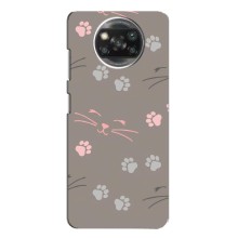Чехол с рисунком кот на Xiaomi POCO X3 Pro (Лапы и усы)