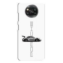 Чехол с авто Порше для Xiaomi POCO X3 Pro – белый Порше