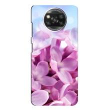 Силіконовий бампер з принтом (квіточки) на Xiaomi Poco X3 Pro (Бузкові квіти)