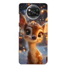 Яркий чехол для Xiaomi POCO X3 Pro с Зимними Оленятами – Оленёнок среди гирлянд