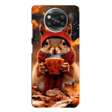 Печатный чехол «Зверята с кофе» для Xiaomi POCO X3 Pro – Белка с кофе