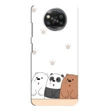 Чехлы с изображением разных животных для Xiaomi POCO X3 (Удивленные медвеженки)