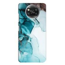 Чехол для Сяоми Поко X3 - с принтом (Дизайнерские) (AlphaPrint) (Бирюзовый мрамор)