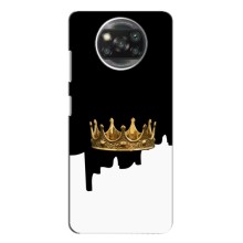 Чехол (Корона на чёрном фоне) для Поко х3 – Золотая корона