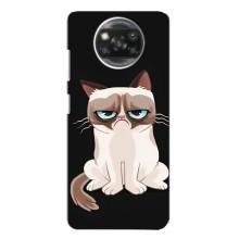 Чехол с принтом для Xiaomi POCO X3 (AlphaPrint) Модные коты (Грустный кот)