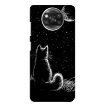 Чехол с принтом для Xiaomi POCO X3 (AlphaPrint) Модные коты (Котик и луна)