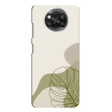 Силиконовый чехол с принтом в цветах на Xiaomi POCO X3 (Монстера зелёная)