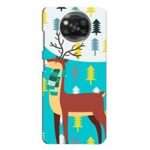 Силиконовый бампер с картинкой животных для Xiaomi POCO X3 (Олень с шарфом)