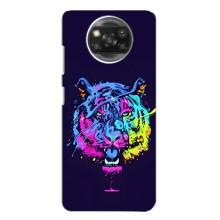 Силиконовый бампер с картинкой животных для Xiaomi POCO X3 (Тигр-Арт)