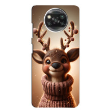 Яскравий чохол для Xiaomi POCO X3 з Зимові Оленята – Олень в светрі