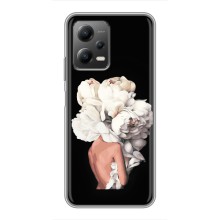 Чехлы (ART) Цветы на Xiaomi POCO X5 (5G) (VPrint) (Белые цветы)