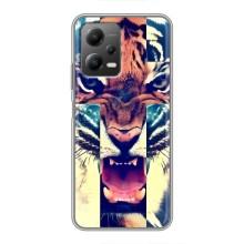 Чехлы с изображением разных животных для Xiaomi POCO X5 (5G) (Яркий Тигр)