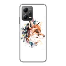 Чехлы с картинкой Лисички для Xiaomi POCO X5 (5G) (VPrint) (Лисичка в цветочках)