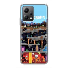 Чехол Майнкрафт на Xiaomi POCO X5 (5G) (AlphaPrint) Minecraft (фон Minecraft)