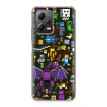 Чехол Майнкрафт на Xiaomi POCO X5 (5G) (AlphaPrint) Minecraft (Коллаж Майнкрафт)